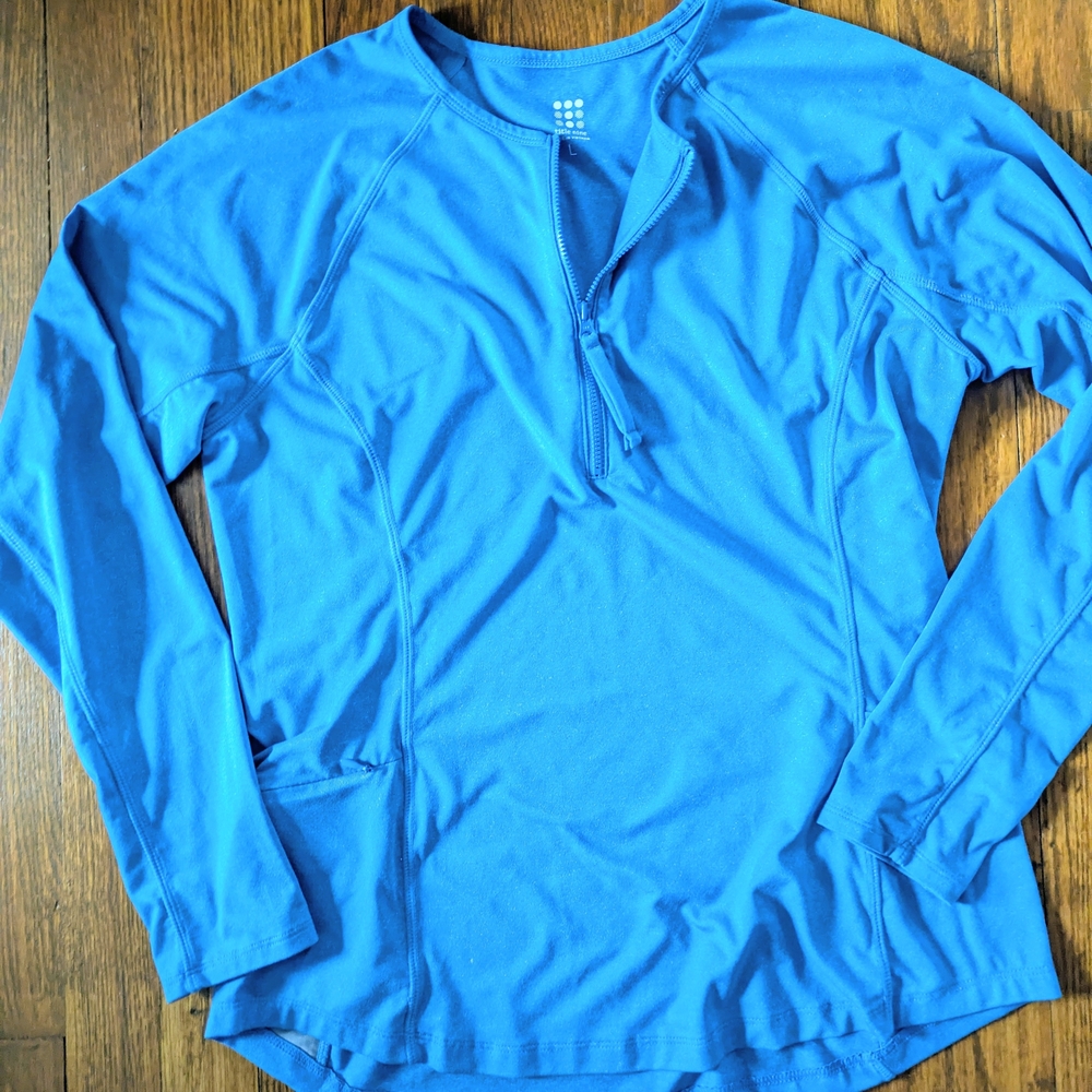Title Nine Long Sleeve Pullover Top Blue Large